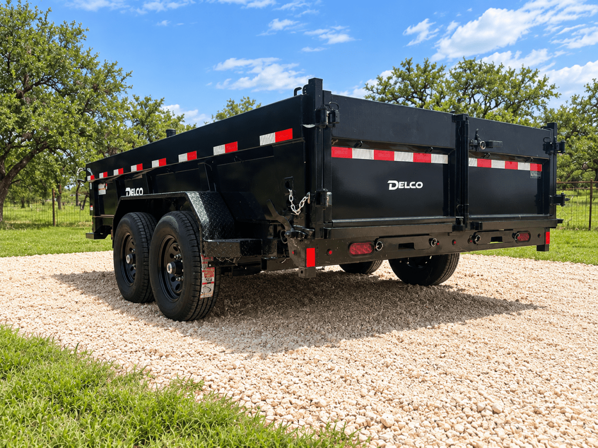 Delco 83"x14' Tandem Telescopic Dump Trailer 14K BLACK - 9627 - J4 Trailer