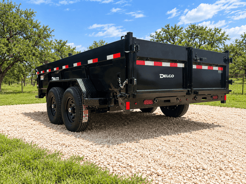 Delco 83"x14' Tandem Telescopic Dump Trailer 14K BLACK - 9627 - J4 Trailer