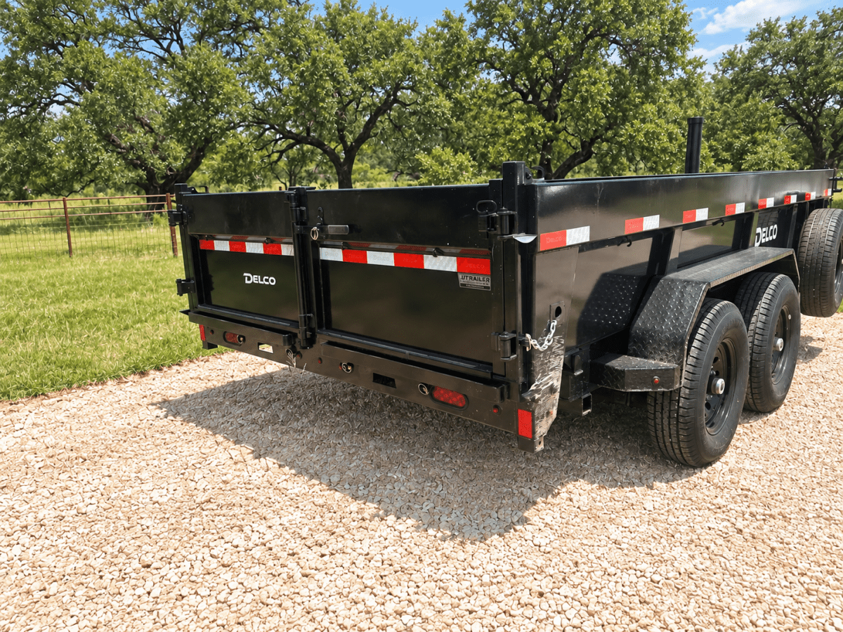 Delco 83"x14' Tandem Telescopic Dump Trailer 14K BLACK - 9627 - J4 Trailer