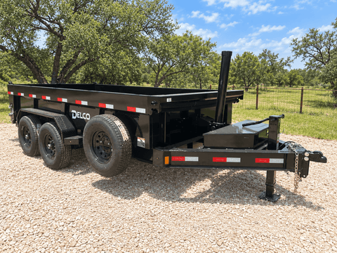 Delco 83"x14' Tandem Telescopic Dump Trailer 14K BLACK - 9627 - J4 Trailer