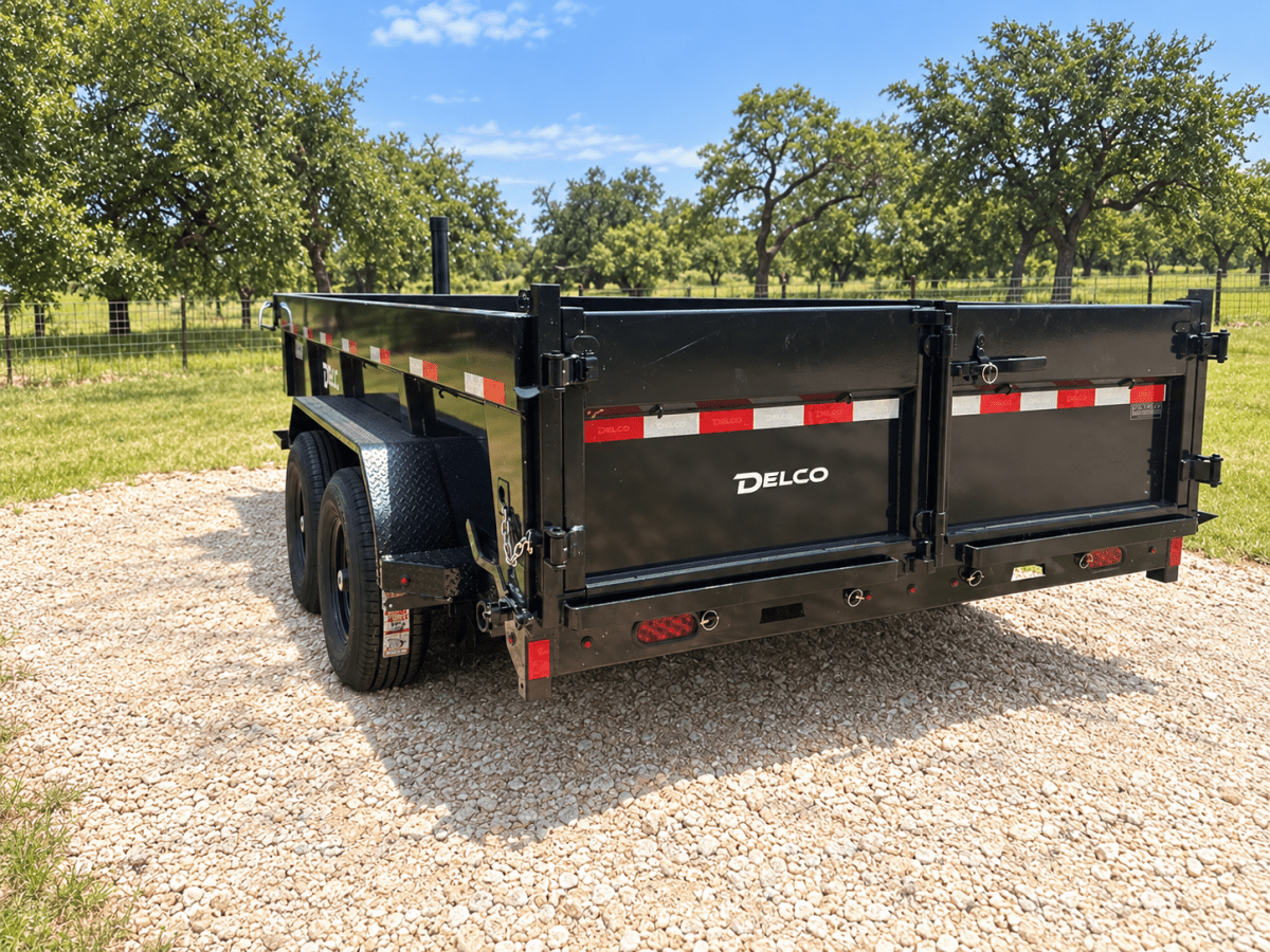 Delco 83"x14' Tandem Telescopic Dump Trailer 14K BLACK - 9627 - J4 Trailer