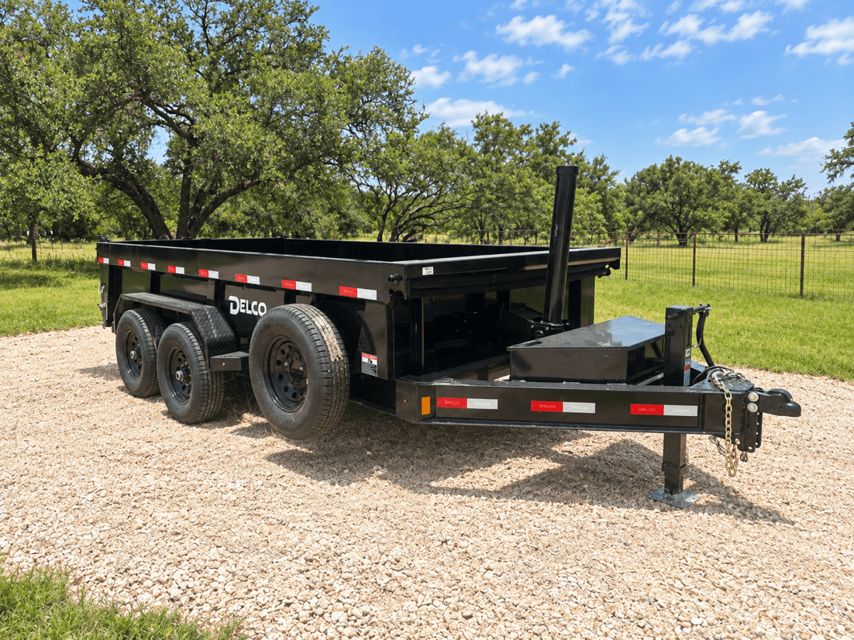 Delco 83"x14' Tandem Telescopic Dump Trailer 14K BLACK - 9627 - J4 Trailer
