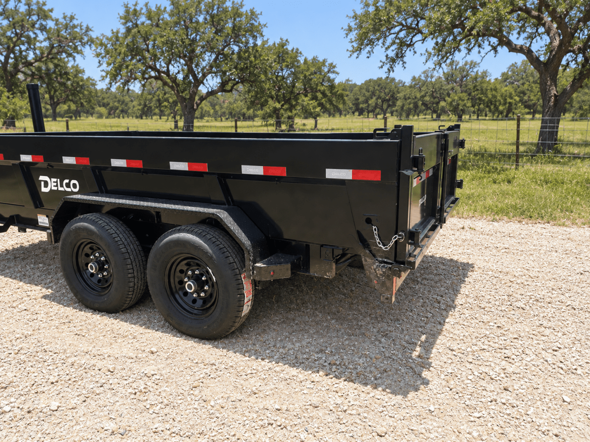 Delco 83"x14' Tandem Telescopic Dump Trailer 14K BLACK - 9627 - J4 Trailer