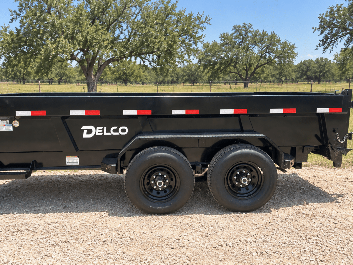 Delco 83"x14' Tandem Telescopic Dump Trailer 14K BLACK - 9627 - J4 Trailer