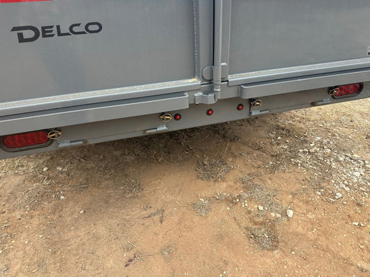 Delco 83"x14' Tandem Telescopic Dump Trailer 14K FIGHTER JET GRAY - 2084 - J4 Trailer