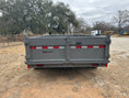 Load image into Gallery viewer, Delco 83"x14' Tandem Telescopic Dump Trailer 14K FIGHTER JET GRAY - 2084 - J4 Trailer
