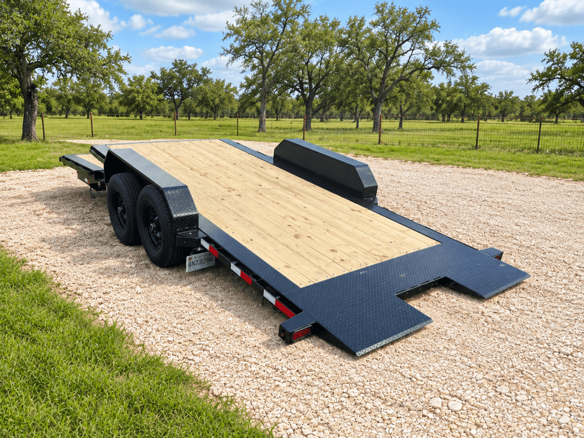 Delco 83"x22' - 6' Deck - Tandem Tilt Trailer- BLACK 3810 - J4 Trailer
