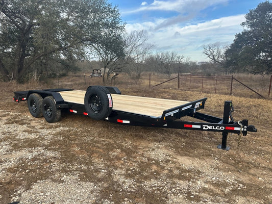 Delco 83"x22' Carhauler 14K Tandem Trailer - BLACK 4465 - J4 Trailer
