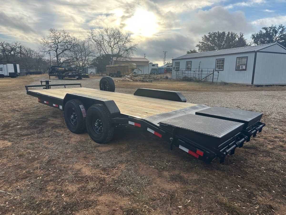 Delco 83"x22' Carhauler 14K Tandem Trailer - BLACK 4465 - J4 Trailer