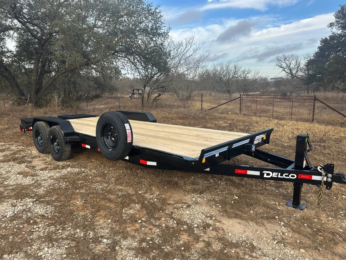 Delco 83"x22' Carhauler 14K Tandem Trailer - BLACK 4465 - J4 Trailer