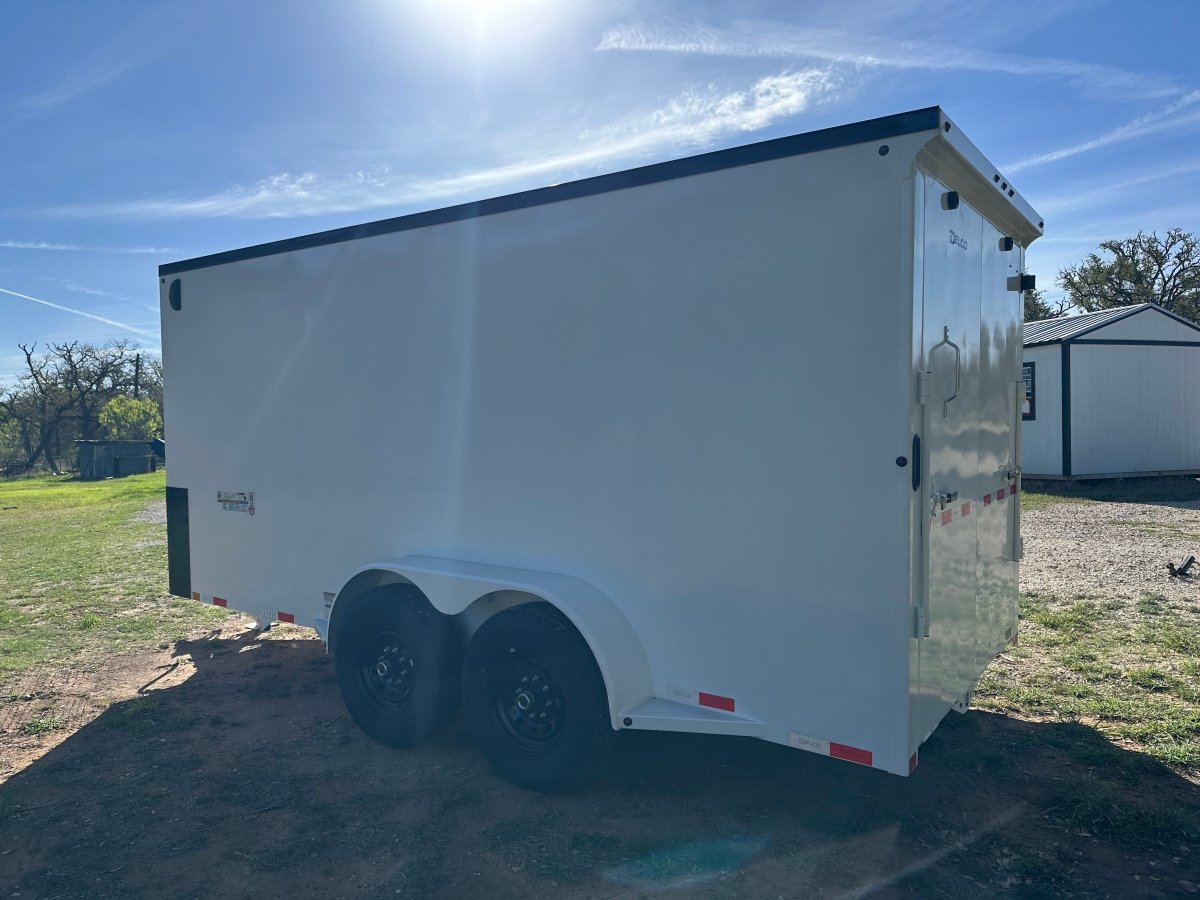 Delco Cargo 6'8'x16'x7' Enclosed Tandem 14k WHITE - 4898 - J4 Trailer
