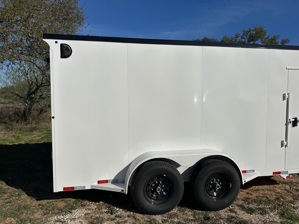 Delco Cargo 6'8'x16'x7' Enclosed Tandem 14k WHITE - 4898 - J4 Trailer