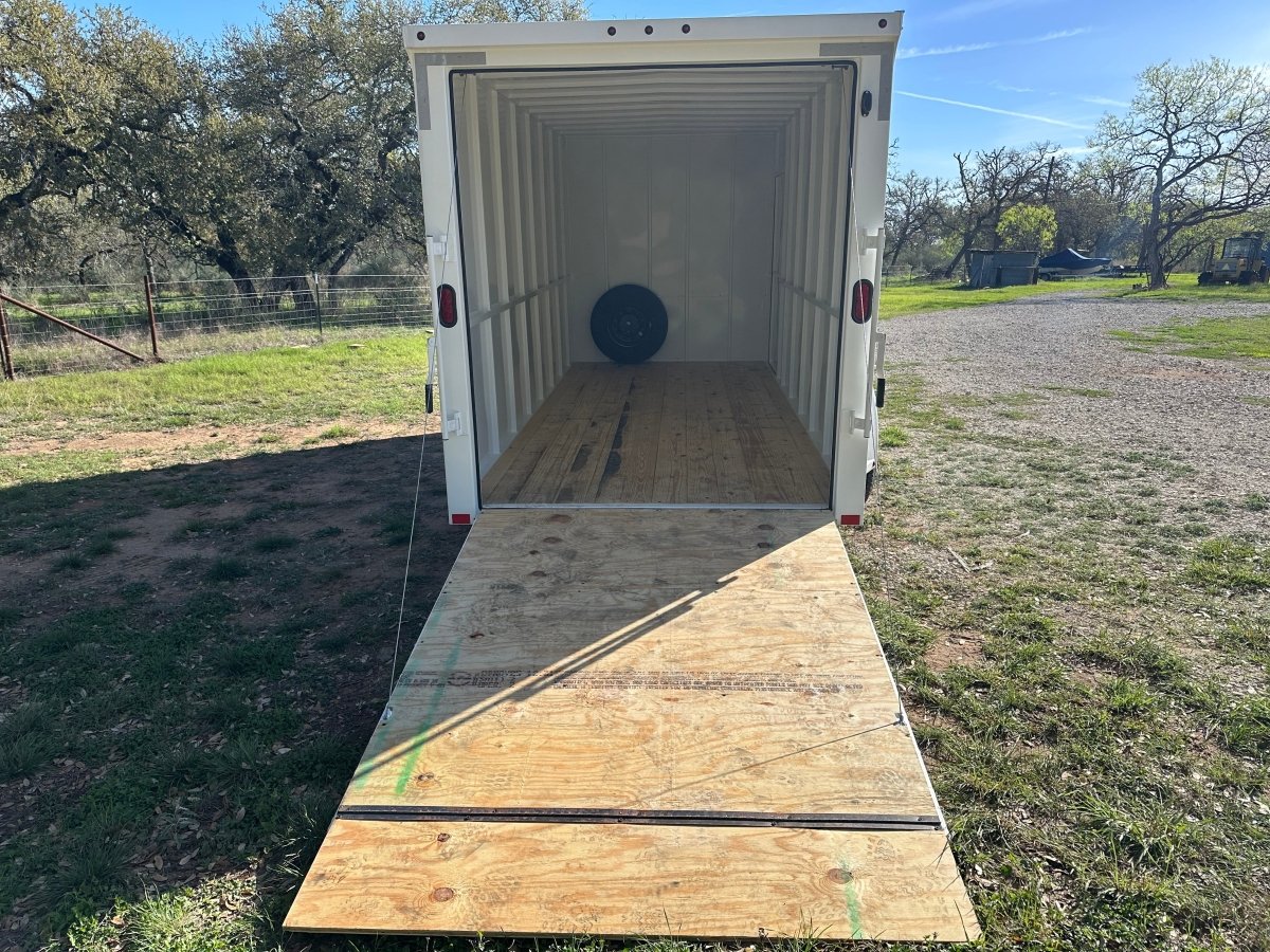 Delco Cargo 6'8'x16'x7' Enclosed Tandem 14k WHITE - 4898 - J4 Trailer