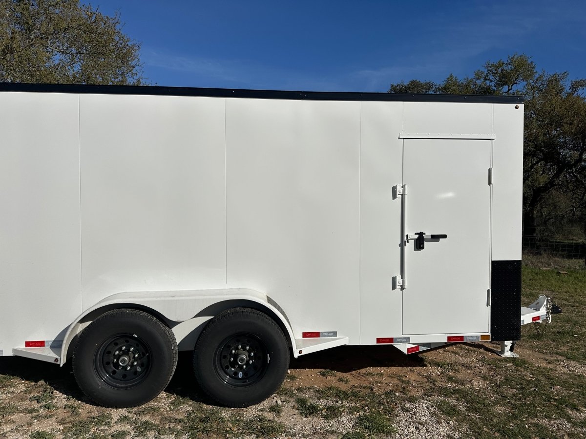 Delco Cargo 6'8'x16'x7' Enclosed Tandem 14k WHITE - 4898 - J4 Trailer