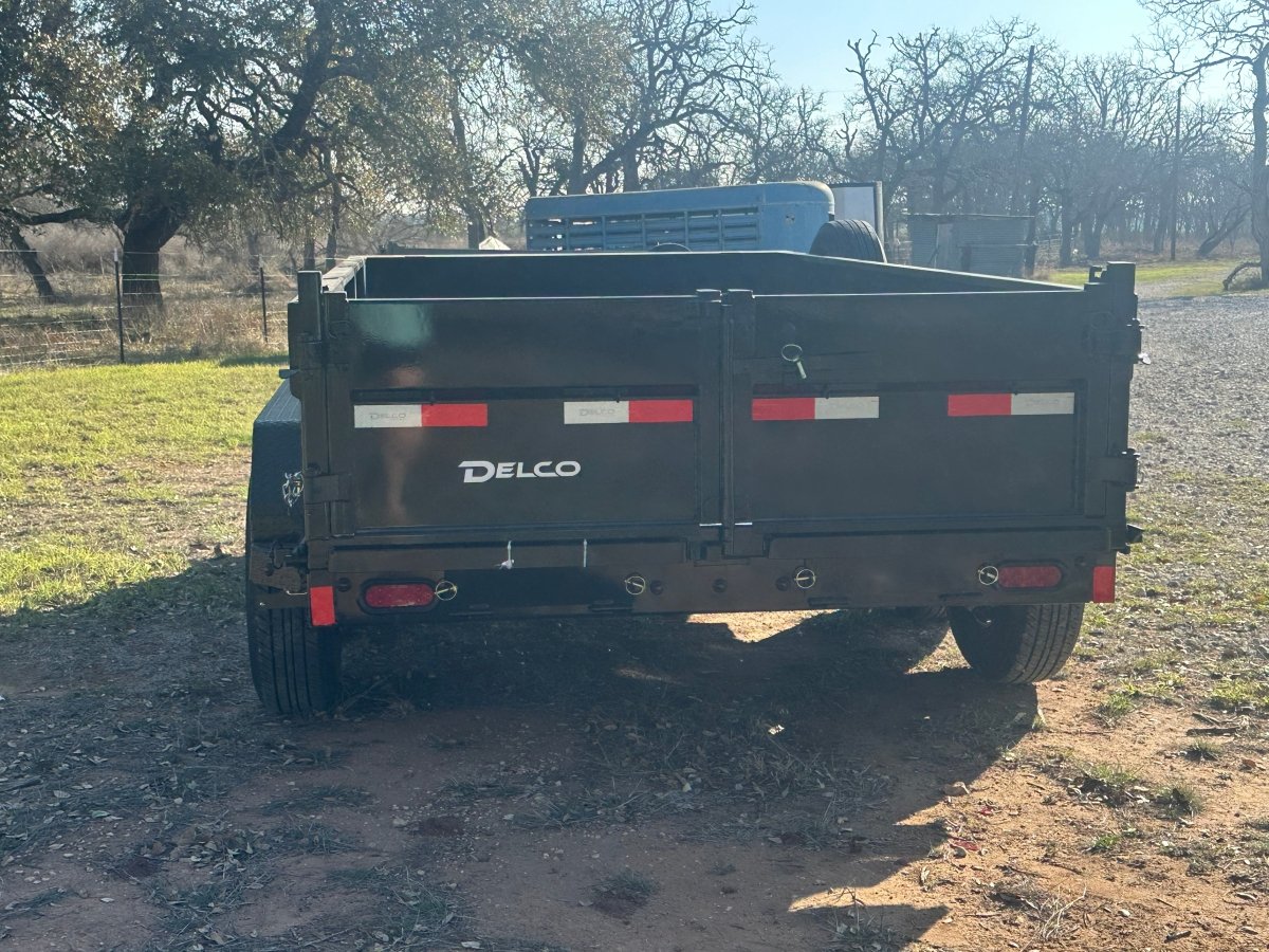Delco Dump 72"x12' Tandem Axle Dump Trailer ARMY GREEN - 0822 - J4 Trailer
