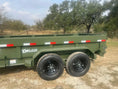 Load image into Gallery viewer, Delco Dump 72"x12' Tandem Axle Dump Trailer ARMY GREEN - 0822 - J4 Trailer
