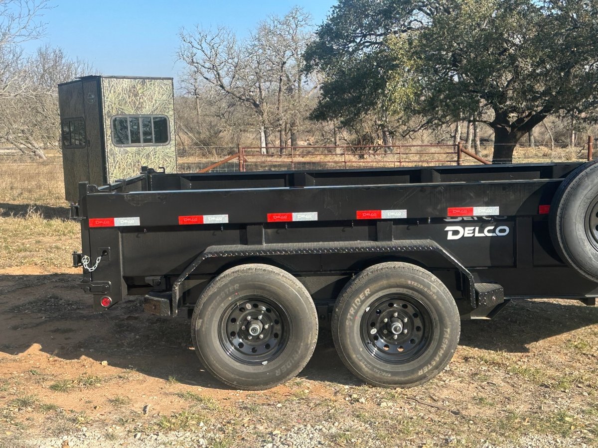 Delco Dump 72"x12' Tandem Axle Dump Trailer ARMY GREEN - 0822 - J4 Trailer