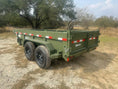 Load image into Gallery viewer, Delco Dump 72"x12' Tandem Axle Dump Trailer ARMY GREEN - 0822 - J4 Trailer
