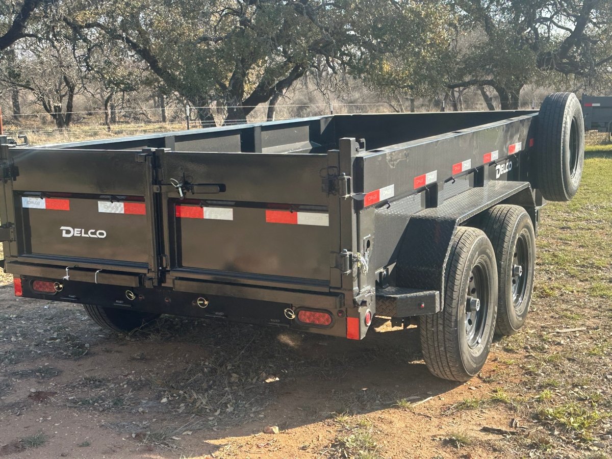 Delco Dump 72"x12' Tandem Axle Dump Trailer ARMY GREEN - 0822 - J4 Trailer