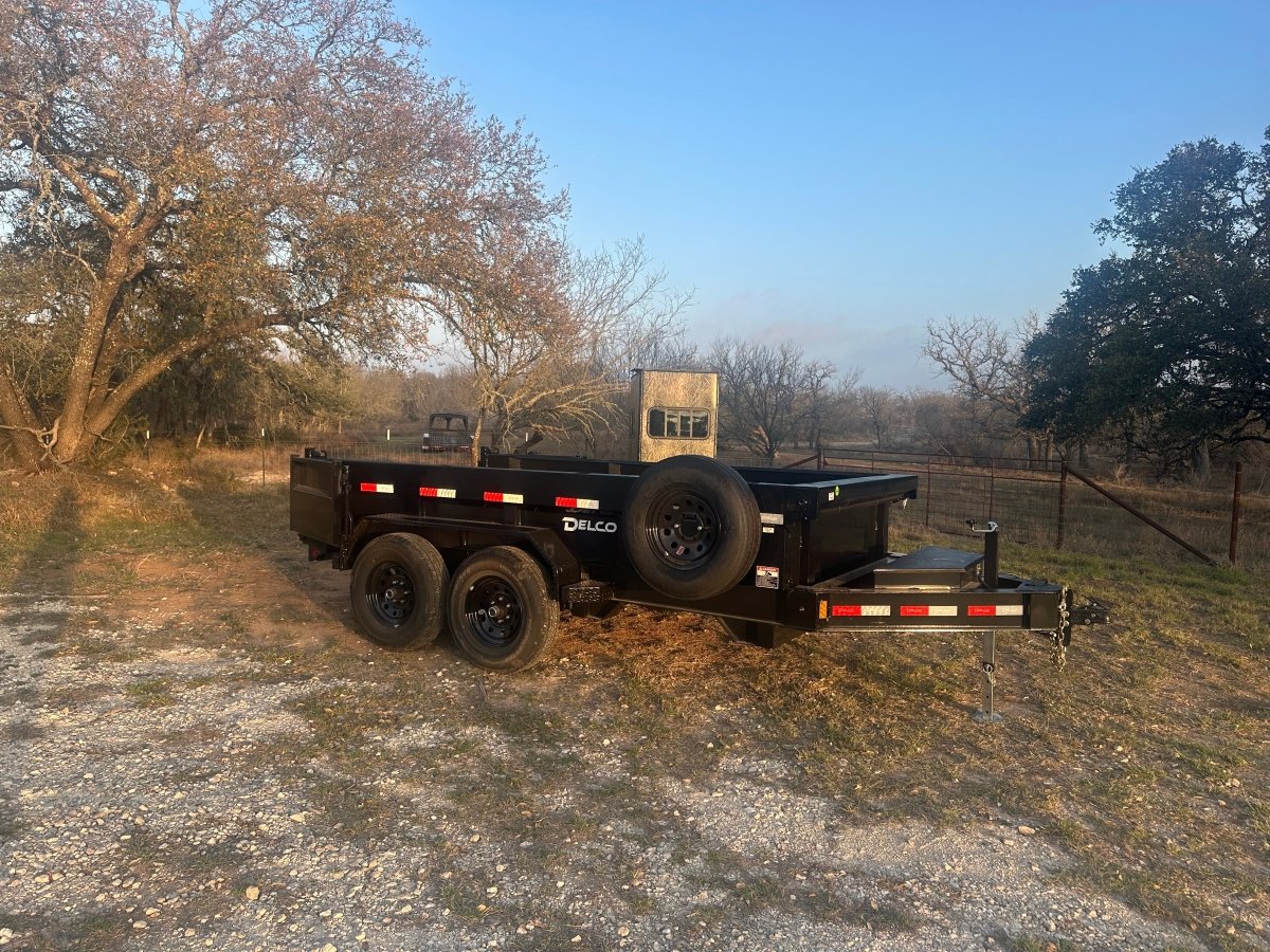 Delco Dump 72"x12' Tandem Axle Dump Trailer ARMY GREEN - 0822 - J4 Trailer