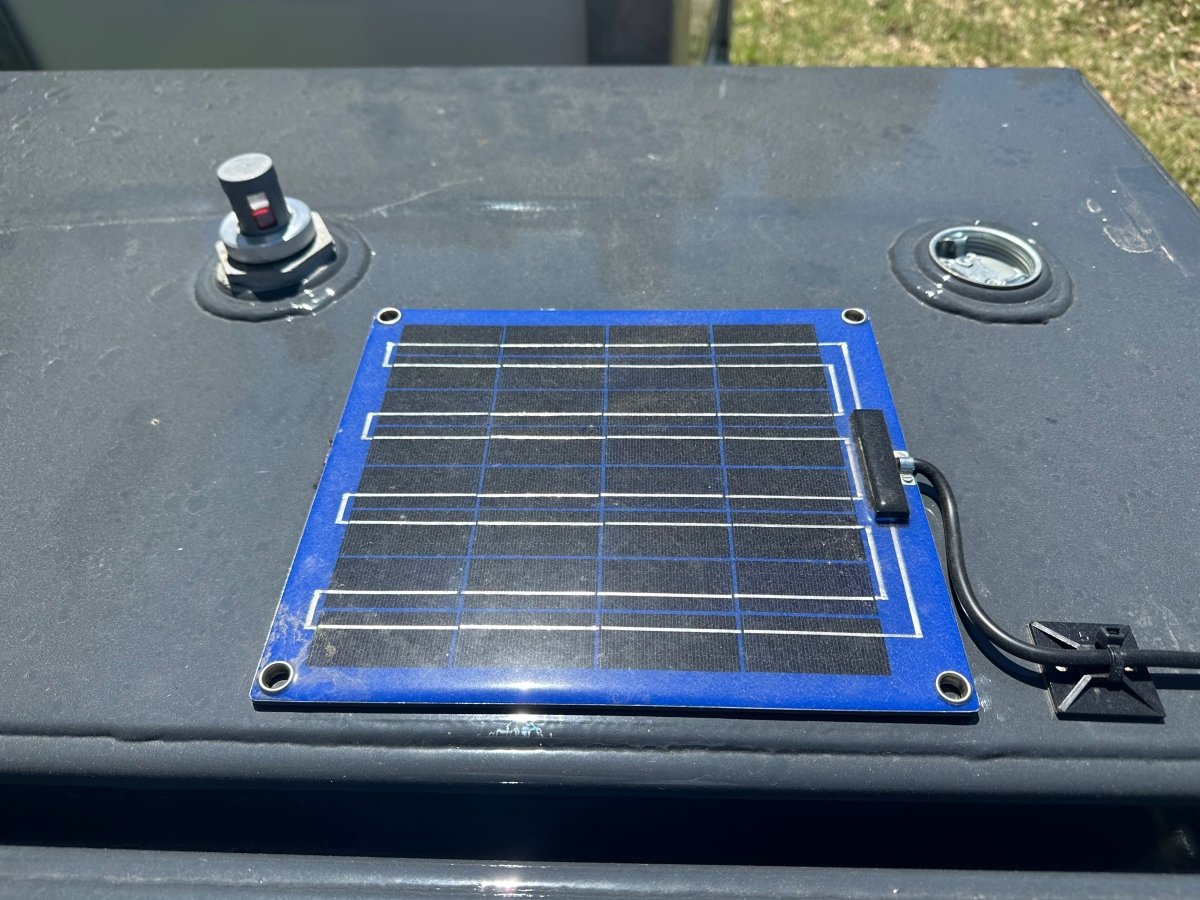 Farm Boss - 2 - 100 Gal. Tanks on a 49"W x 62"D x 4"H Skid - with pump with solar panel - J4 Trailer