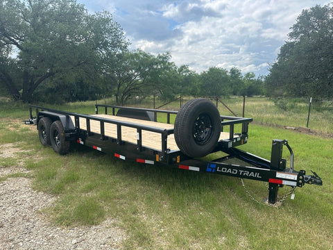 LoadTrail 83"x20' Tandem Carhauler Trailer w Rails - 7686 - J4 Trailer