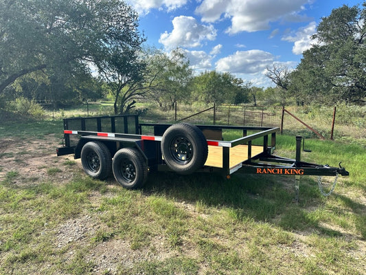 Ranch King 6'10"x12' Tandem Utility Trailer BI-FOLD GATE - 4394 - J4 Trailer