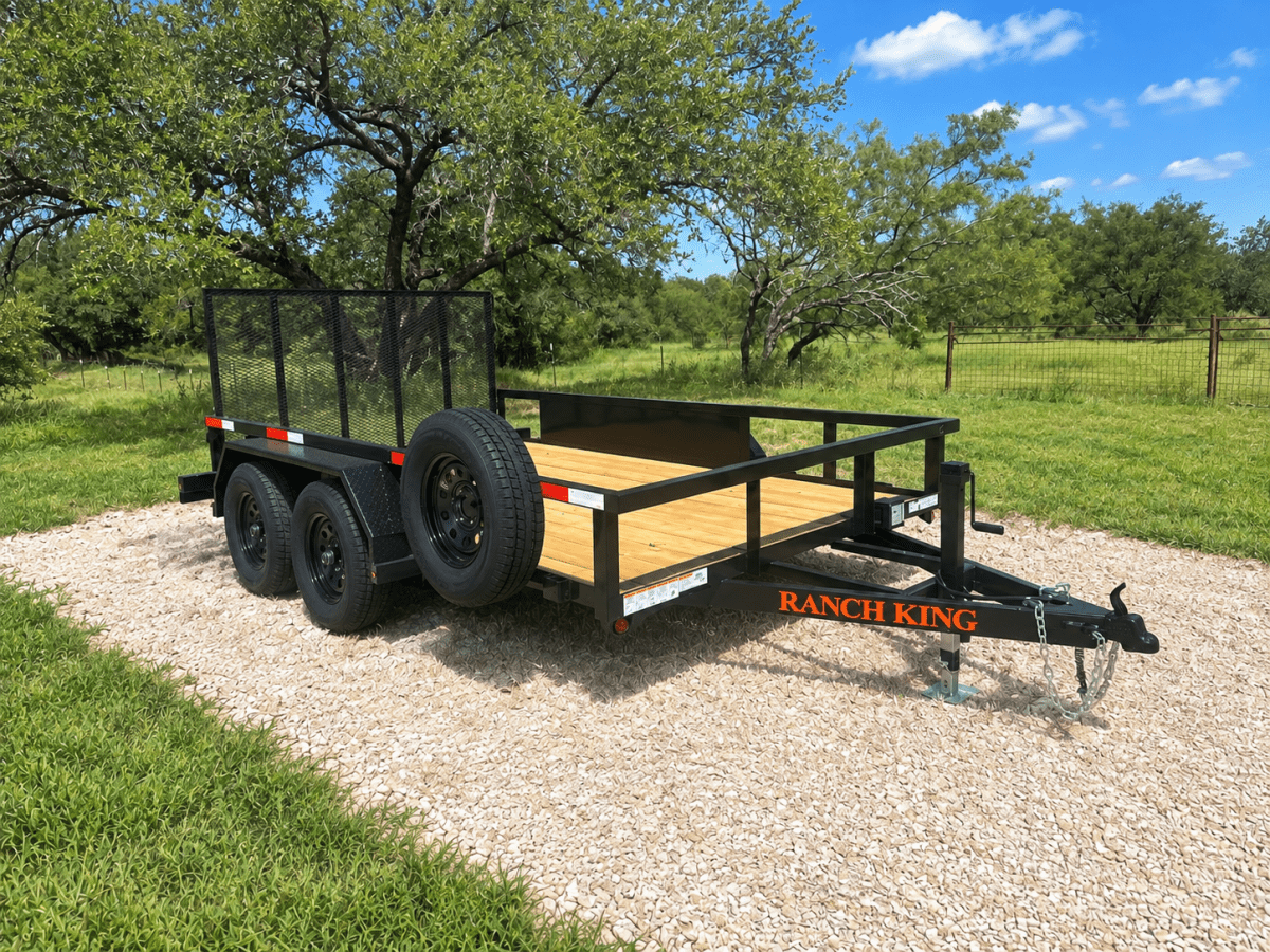 Ranch King 6'10"x12' Tandem Utility Trailer GATE - 4200 4201 - J4 Trailer