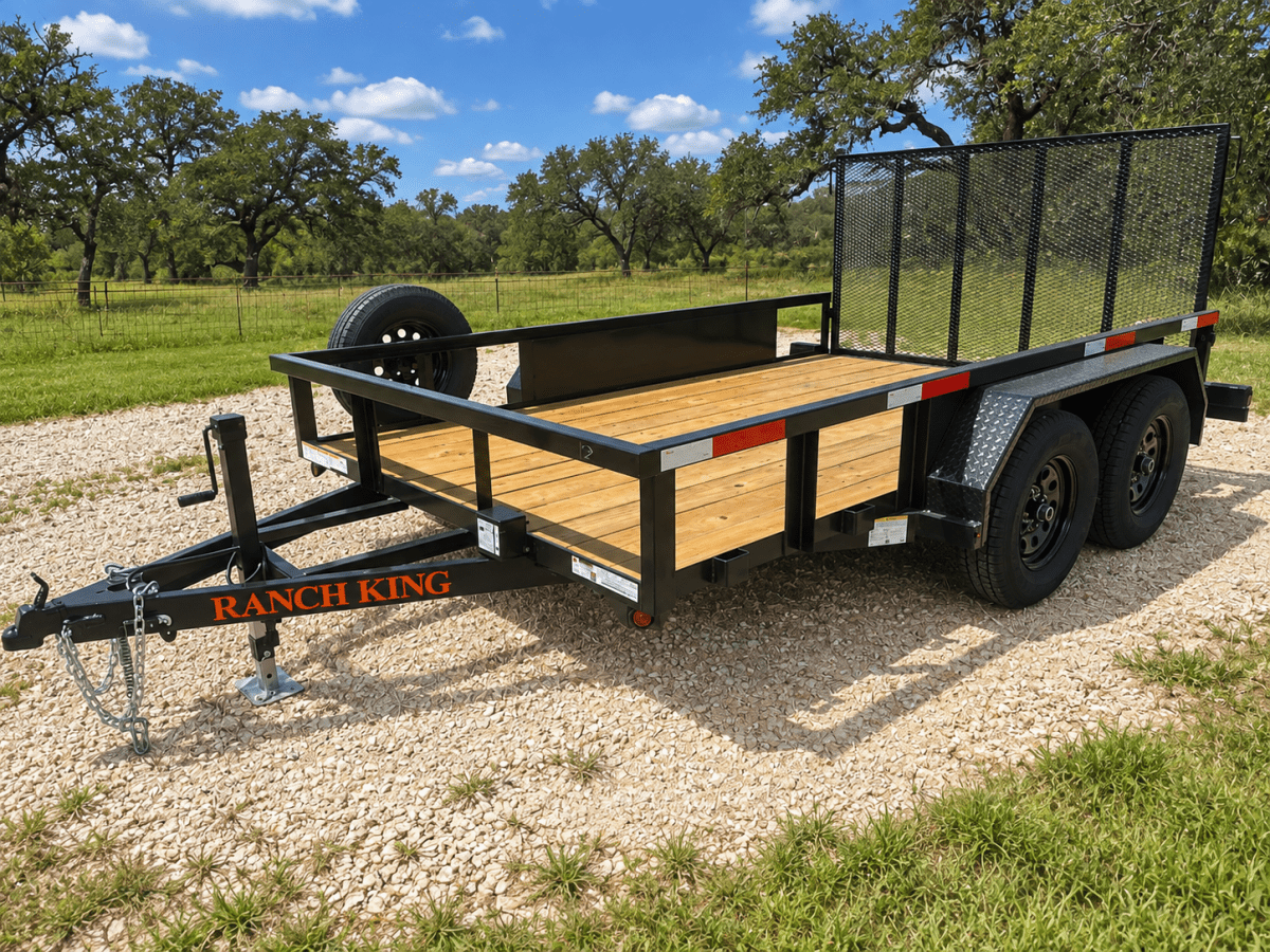 Ranch King 6'10"x12' Tandem Utility Trailer GATE - 4200 4201 - J4 Trailer