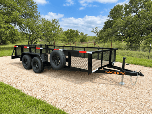 Ranch King 6'10"x16' tandem 7K landscape w/ 24" expanded metal sides & bifold gate- 4566 - J4 Trailer