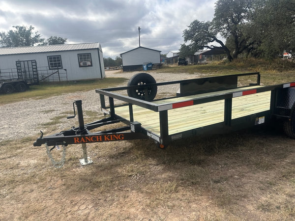 Ranch King 6'10'x16' Tandem Utility Trailer RAMPS - 3131 3133 - J4 Trailer