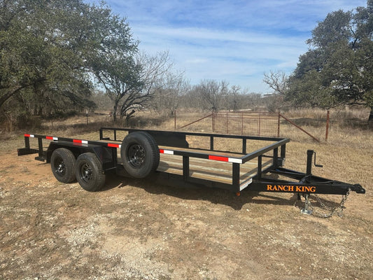 Ranch King 6'10"x18' 10K Tandem Utility Trailer RAMPS - 2800 - J4 Trailer