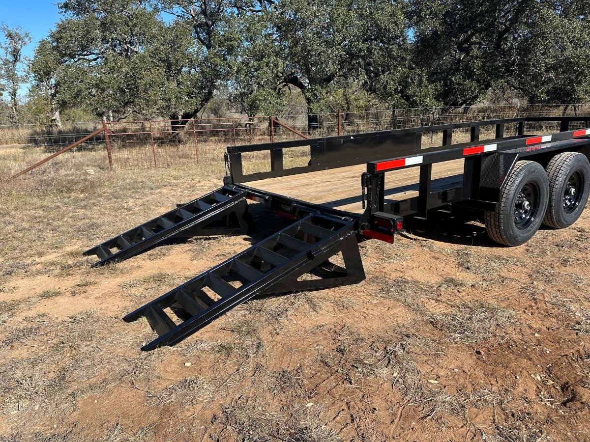 Ranch King 6'10"x20' Tandem Utility Trailer 14k STAND UP RAMPS - 2485 - J4 Trailer