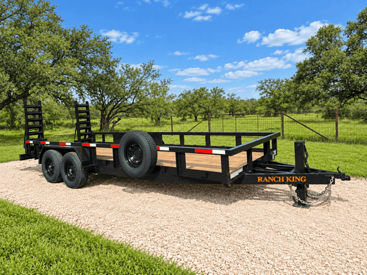 Ranch King 6'10"x20' Tandem Utility Trailer 14k STAND UP RAMPS - 2485 - J4 Trailer