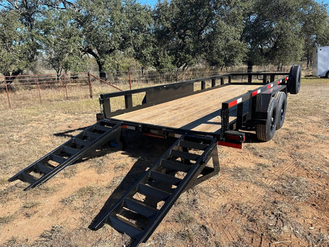 Ranch King 6'10"x20' Tandem Utility Trailer 14k STAND UP RAMPS - 2485 - J4 Trailer
