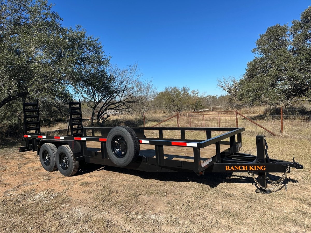 Ranch King 6'10"x20' Tandem Utility Trailer 14k STAND UP RAMPS - 2485 - J4 Trailer