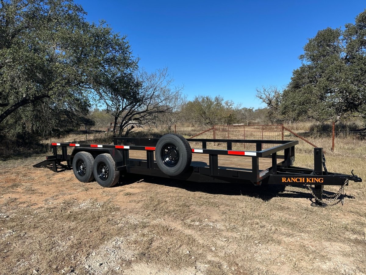 Ranch King 6'10"x20' Tandem Utility Trailer 14k STAND UP RAMPS - 2485 - J4 Trailer