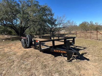 Ranch King 6'10"x20' Tandem Utility Trailer 14k STAND UP RAMPS - 2485 - J4 Trailer