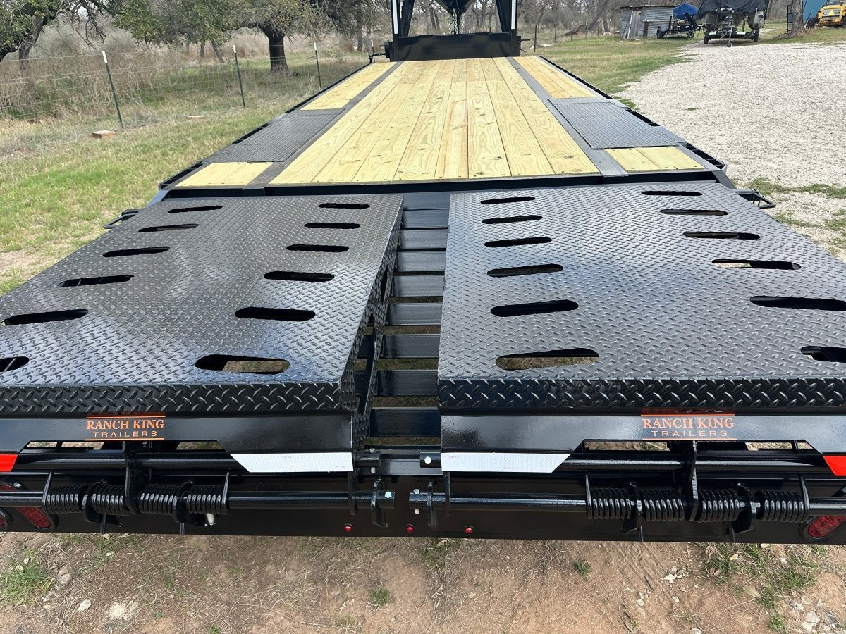 Ranch King Gooseneck 102"x23'+5' w/ 10K tandem axles Monster Ramps - 3357 - J4 Trailer