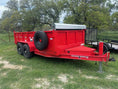 Load image into Gallery viewer, Red SW Dump Trailer Rental - J4 Trailer

