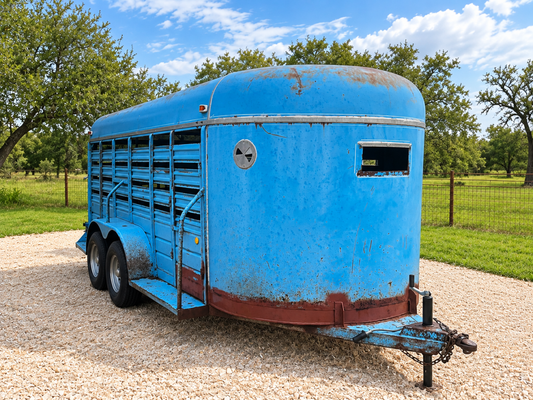 RENTAL Blue WW Livestock Trailer RENTAL - J4 Trailer