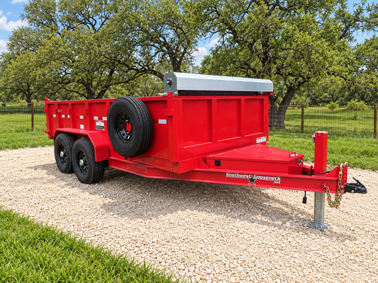 RENTAL Red Southwest Dump Trailer RENTAL - J4 Trailer