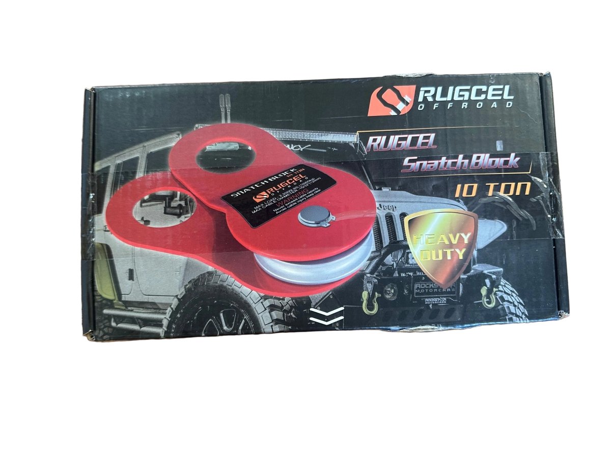 RUGCEL 10T Heavy Duty Recovery Winch Snatch Block, 22000 lb - J4 Trailer