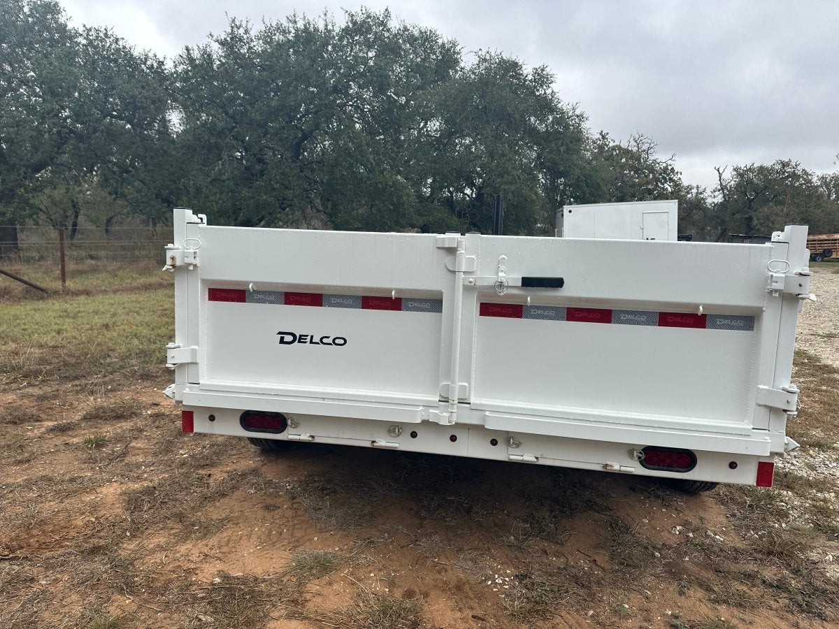SALE - Delco 83"x14' Tandem Telescopic Dump Trailer 14K WHITE 1330 - J4 Trailer