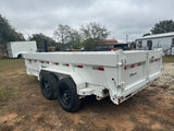 SALE - Delco 83"x14' Tandem Telescopic Dump Trailer 14K WHITE 1330 - J4 Trailer