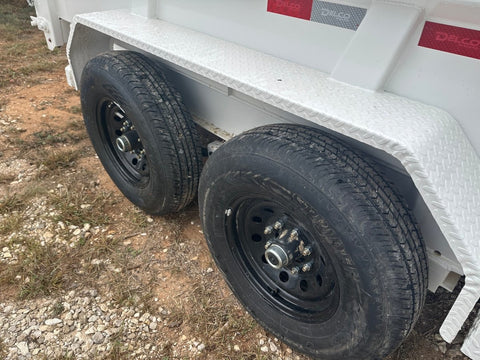 SALE - Delco 83"x14' Tandem Telescopic Dump Trailer 14K WHITE 1330 - J4 Trailer