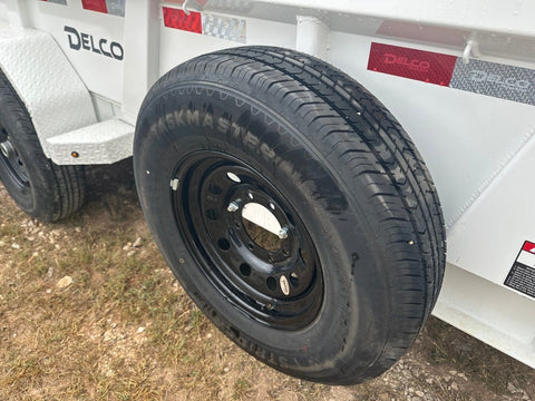 SALE - Delco 83"x14' Tandem Telescopic Dump Trailer 14K WHITE 1330 - J4 Trailer