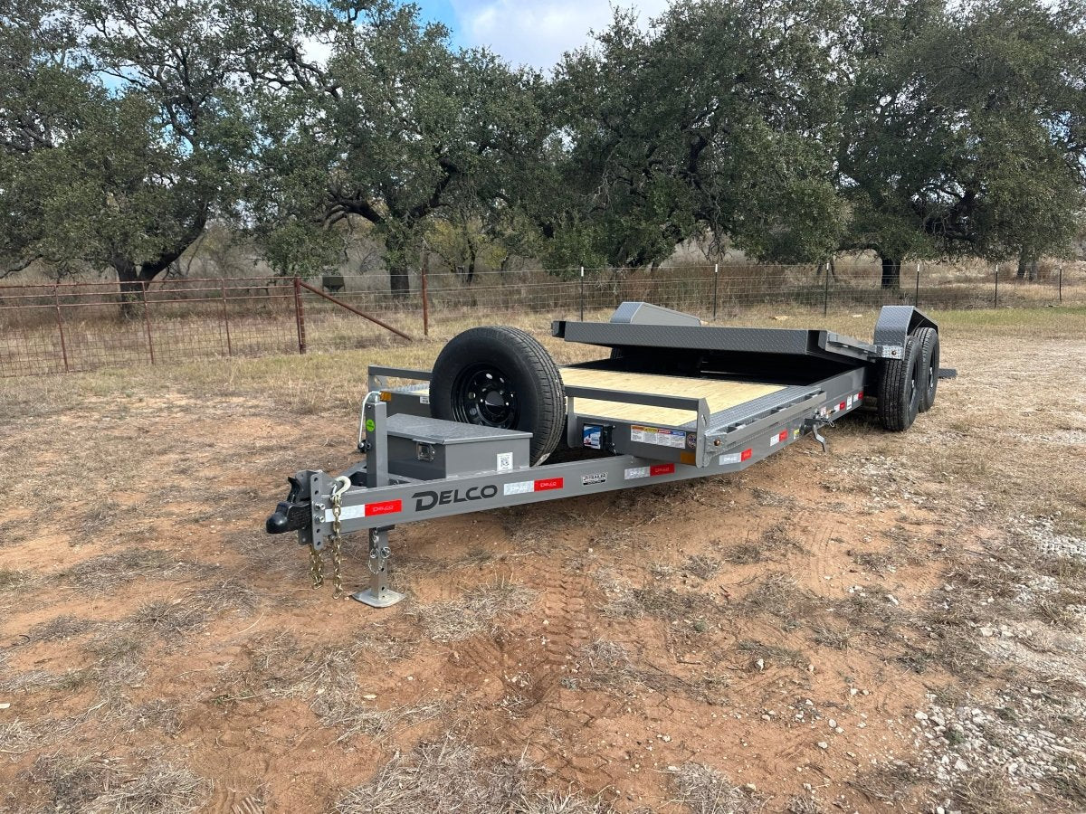 SALE - Delco 83"x22' - 6' Deck - Tandem Tilt Trailer GRAY - 3811 - J4 Trailer