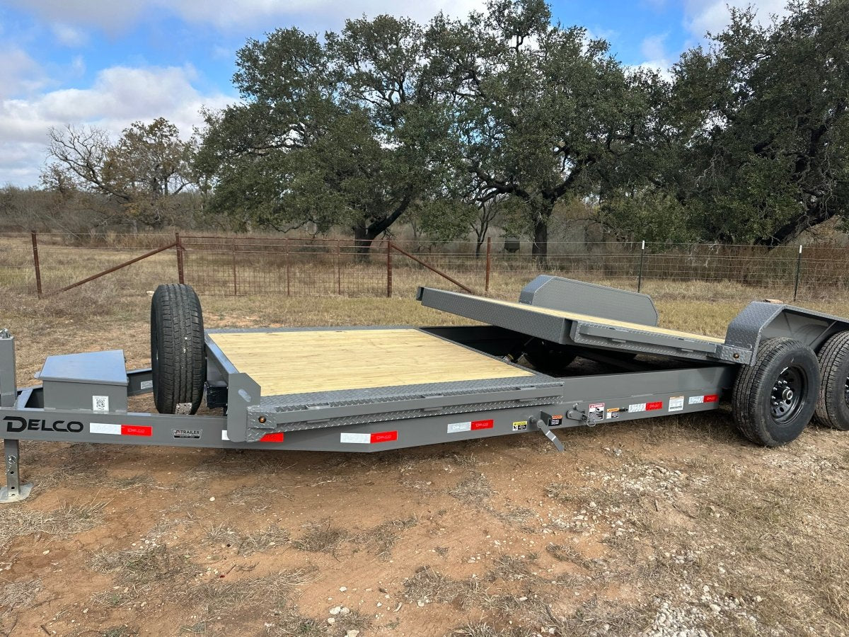 SALE - Delco 83"x22' - 6' Deck - Tandem Tilt Trailer GRAY - 3811 - J4 Trailer