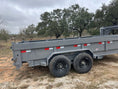Load image into Gallery viewer, SALE - Delco Gooseneck Dump 83"x16' 2ft sides - 14k - GRAY - 0289 - J4 Trailer
